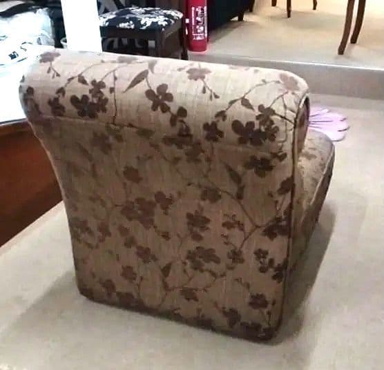 1人掛けソファ パーソナルチェア 花柄 ブラウン 国産家具 昭和・平成レトロ