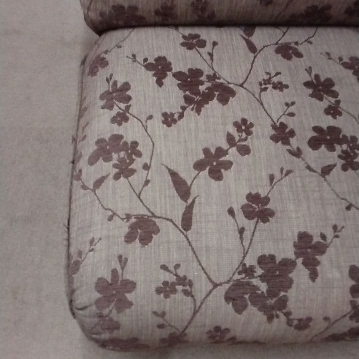 1人掛けソファ パーソナルチェア 花柄 ブラウン 国産家具 昭和・平成レトロ