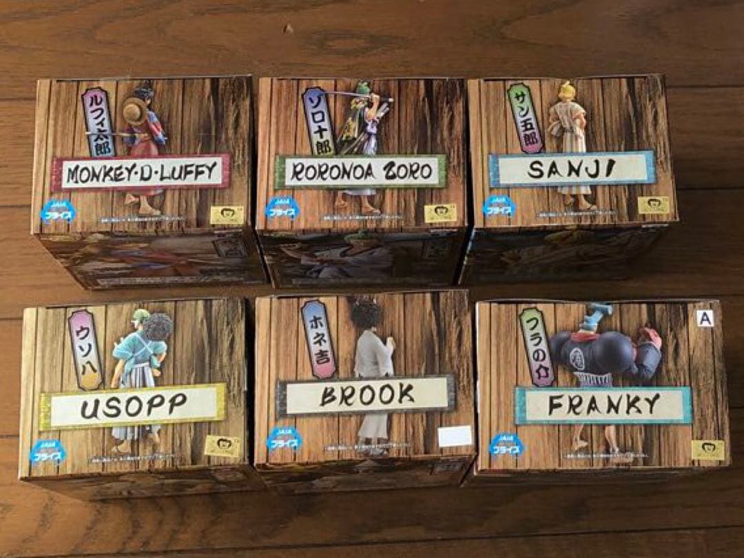 ワンピースフィギュア ルフィ太郎、ゾロ十郎、サン五郎、ウソ八、ホネ吉、フラの介