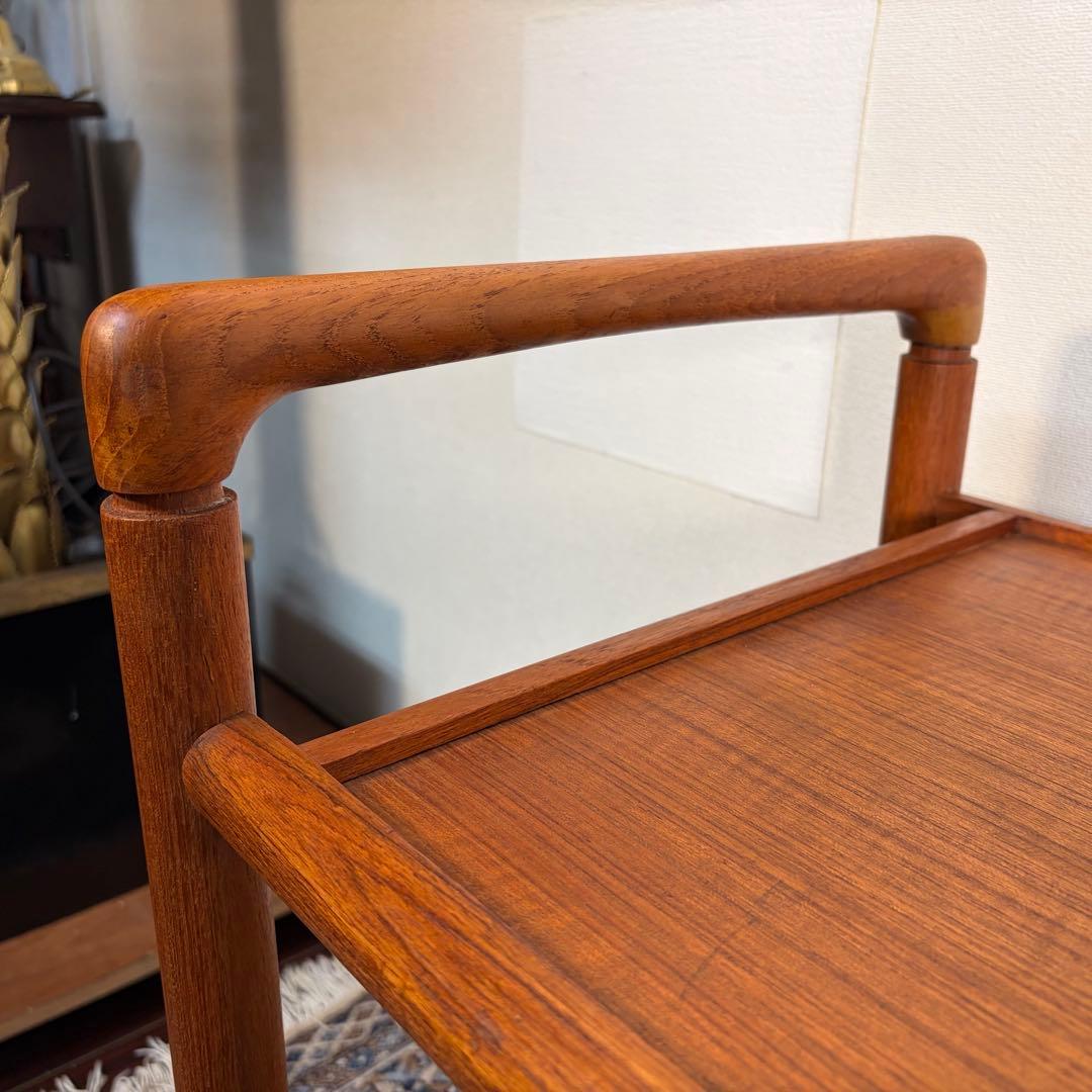 デンマーク チーク材 トロリー ワゴン ヴィンテージ 北欧 サイドテーブル ②