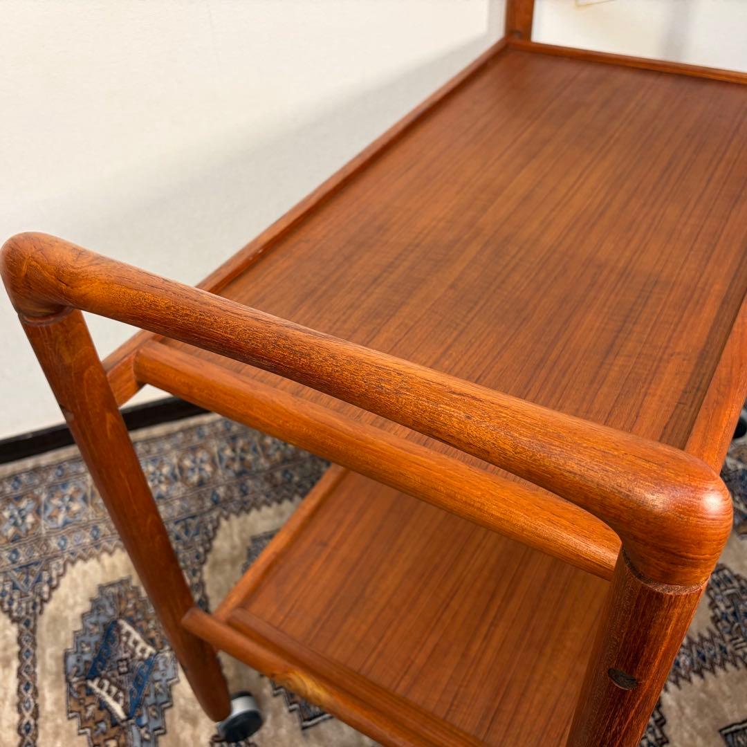 デンマーク チーク材 トロリー ワゴン ヴィンテージ 北欧 サイドテーブル ②