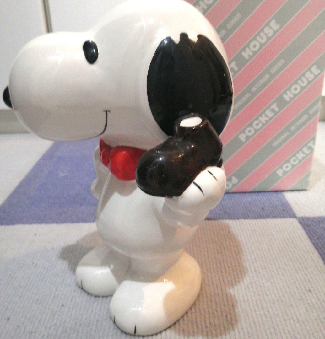 スヌーピーのビンテージ陶器製置物シューシャインキット