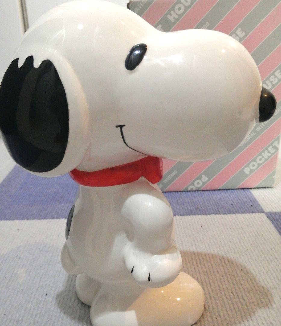 スヌーピーのビンテージ陶器製置物シューシャインキット