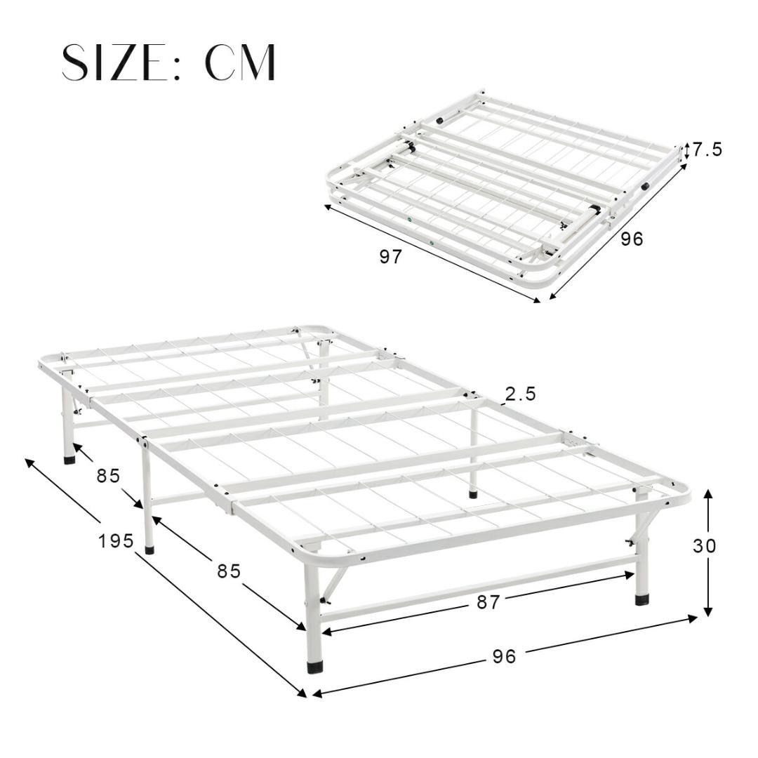 数量限定！パイプベッド 折りたたみベッド シングル 組立簡単 （S）ブラック
