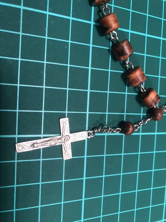 沈香香木とアンティーククロスのアングリカンロザリオ