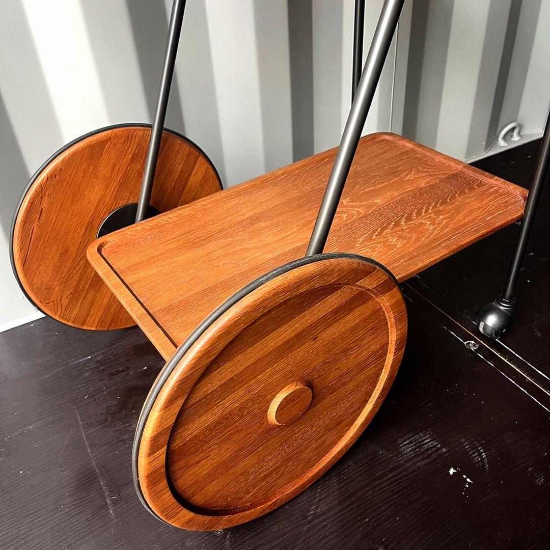 取付無料！おしゃれアンティークトロリー キャスター付きキッチンワゴン