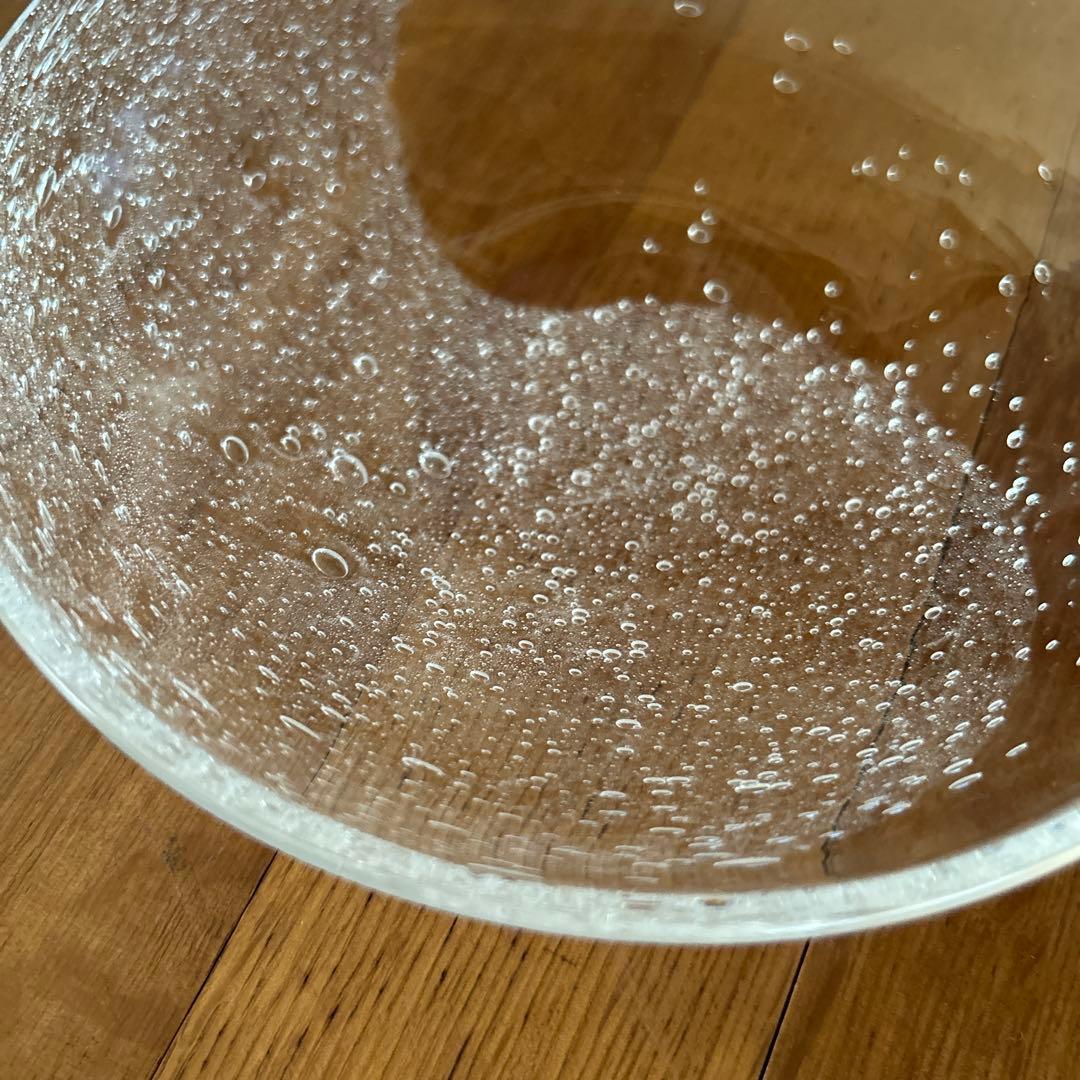 新品◇107荒川尚也 平鉢M 気泡 アワガラス平中鉢16cm 2枚宙吹き