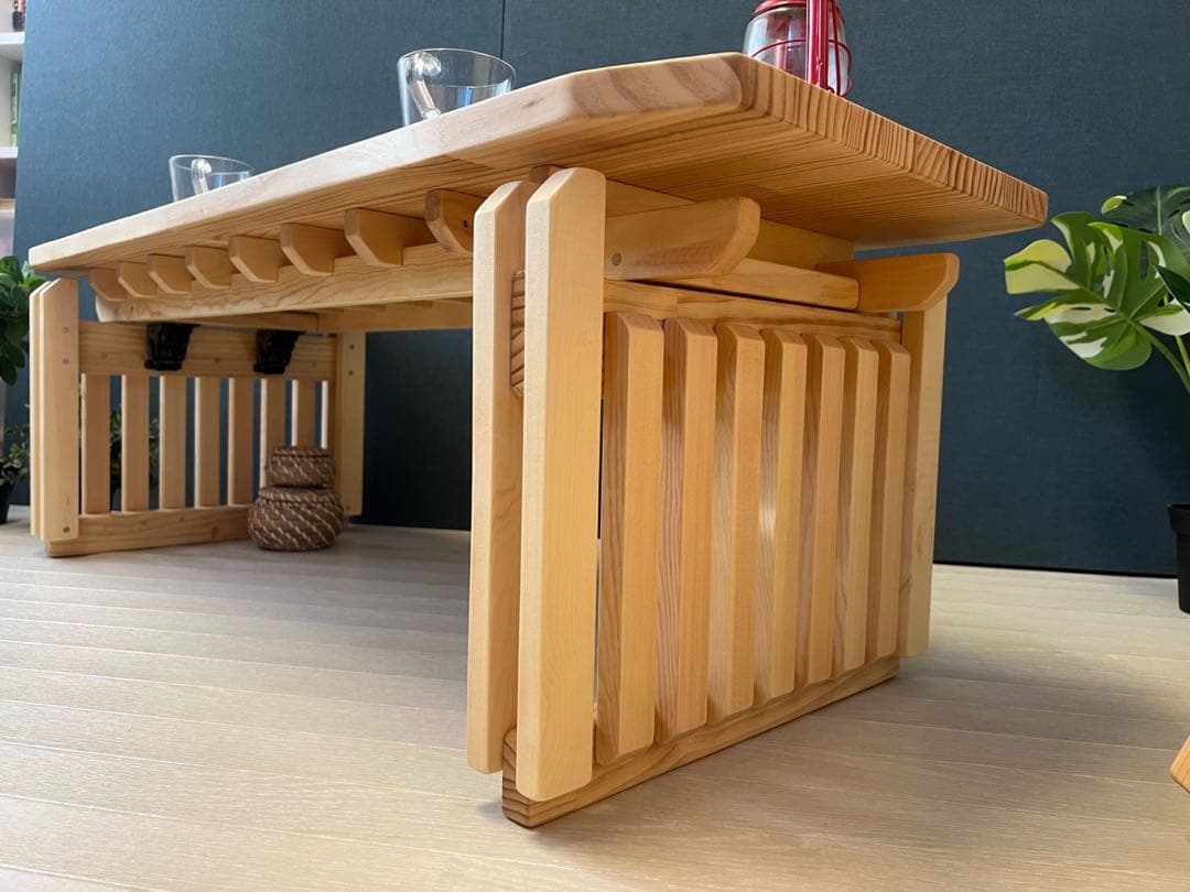 【送料無料】 ローテーブル 木組 やぐらテーブル 120cm パイン 折り畳み式