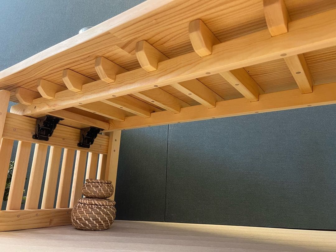 【送料無料】 ローテーブル 木組 やぐらテーブル 120cm パイン 折り畳み式