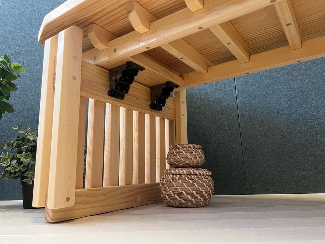 【送料無料】 ローテーブル 木組 やぐらテーブル 120cm パイン 折り畳み式