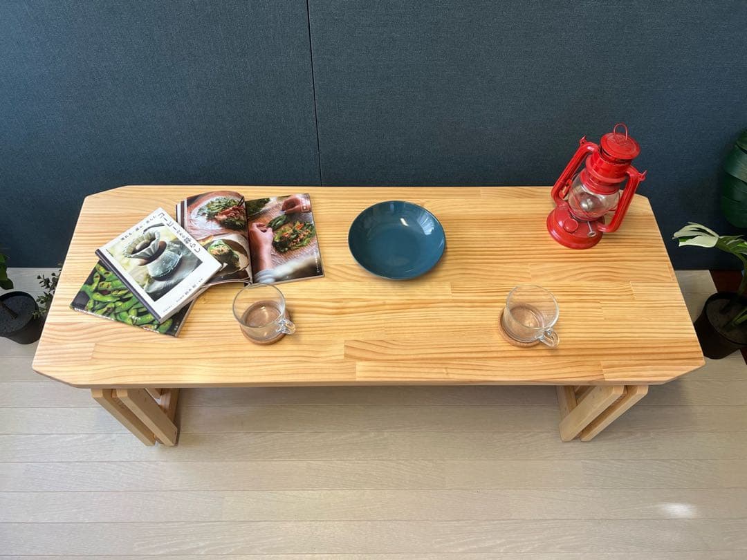 【送料無料】 ローテーブル 木組 やぐらテーブル 120cm パイン 折り畳み式