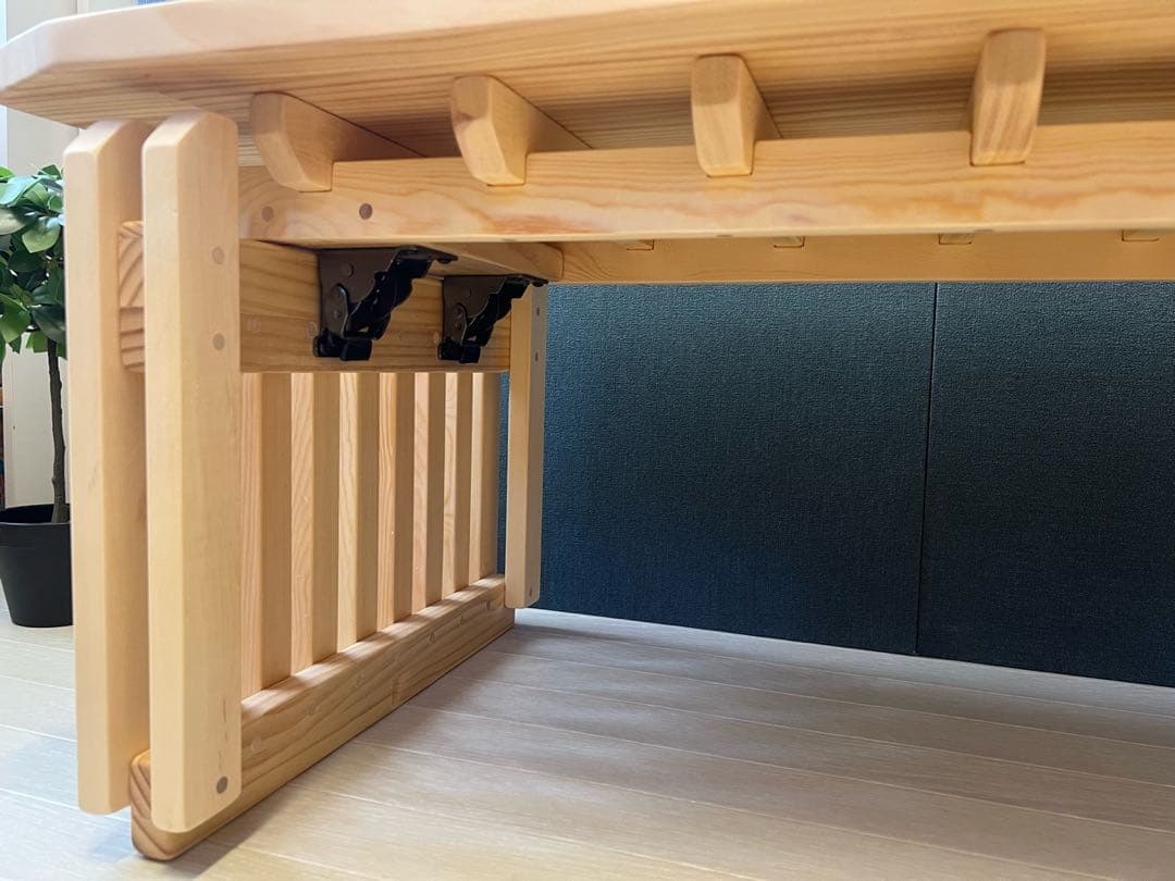 【送料無料】 ローテーブル 木組 やぐらテーブル 120cm パイン 折り畳み式