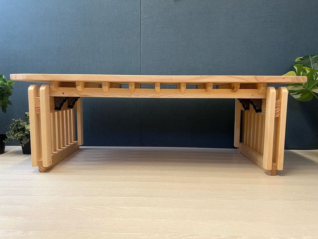 【送料無料】 ローテーブル 木組 やぐらテーブル 120cm パイン 折り畳み式