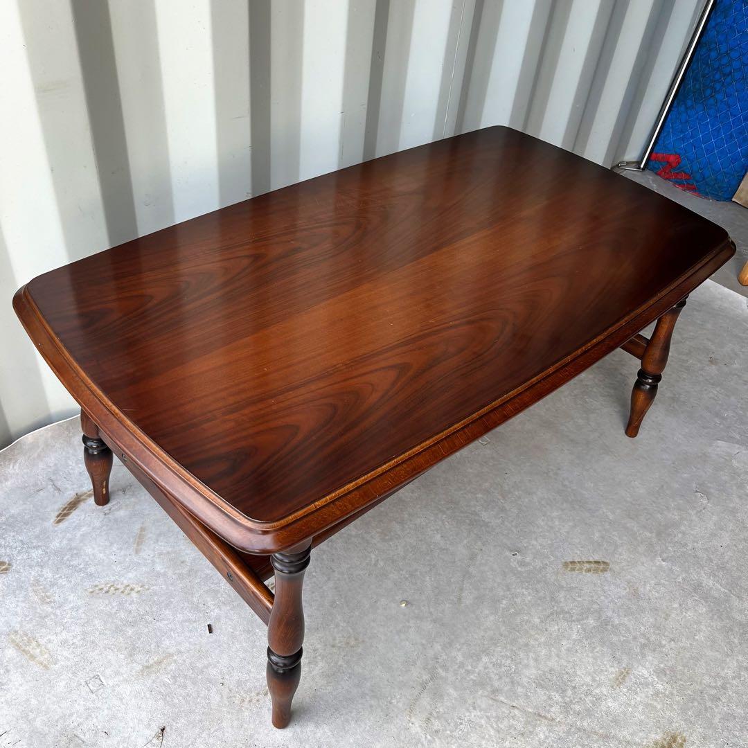 取付無料！カリモクコロニアル おしゃれアンティーク 天然木レトロローテーブル✨