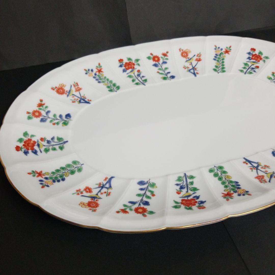 未使用】 ◇ 有田焼 ◇ 其泉窯 マイセン写し 色絵草花文 楕円皿 - メルカリ