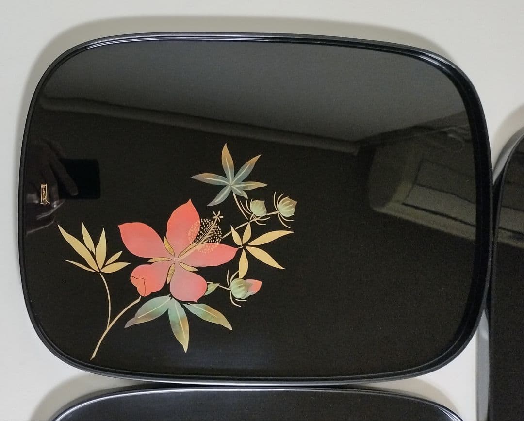 輪島塗　蒔絵絵変り　卓上膳　5客　作家もの