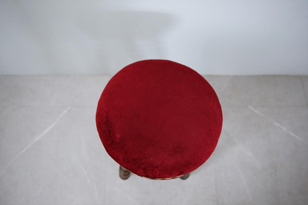 フランスアンティーク古木ピアノスツール/木製チェア/演奏用回転イス(92-150