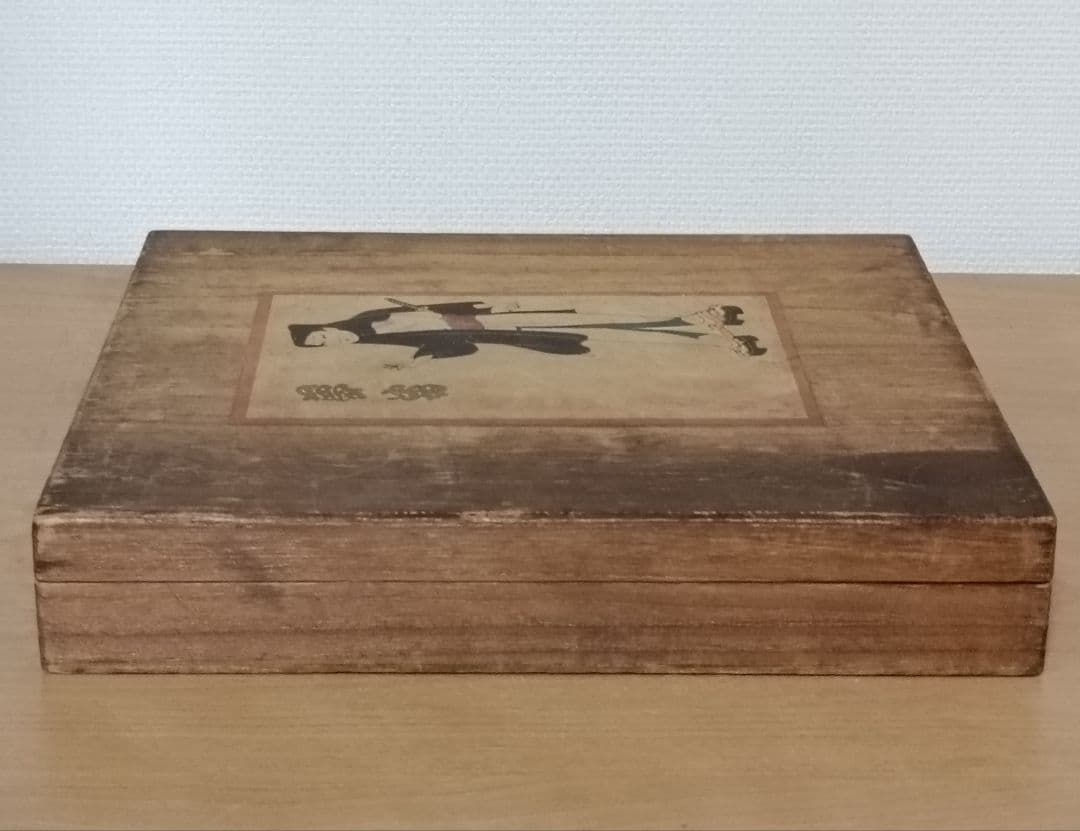 木版画桐箱　時代物　夢男木版画