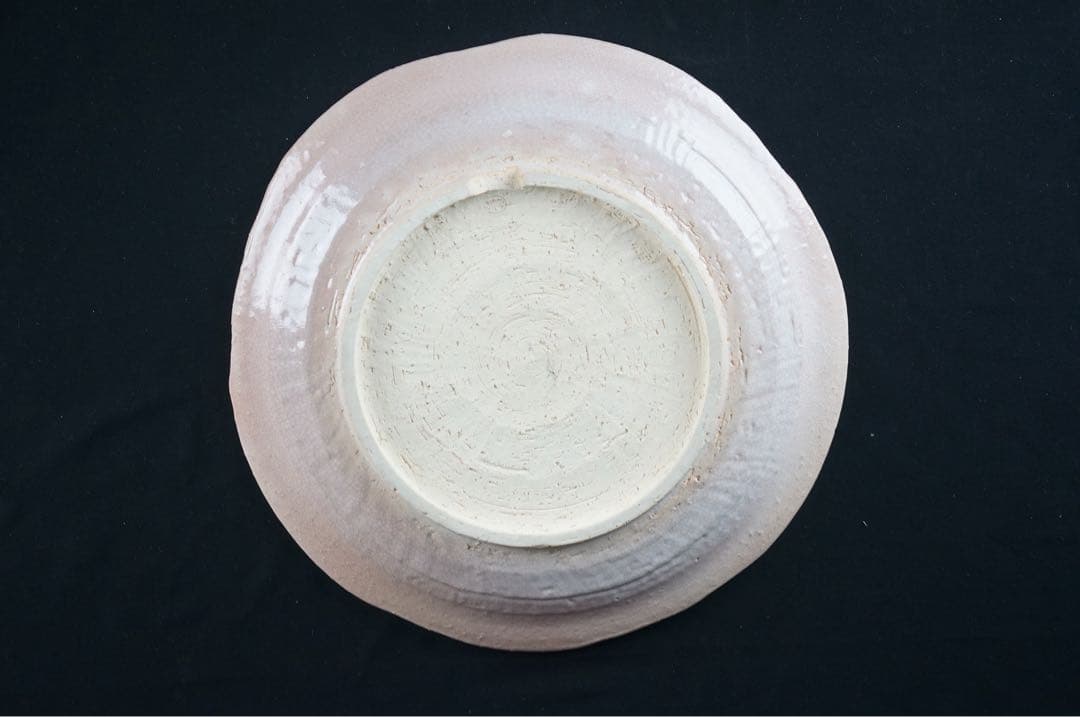 十二世 坂高麗左衛門 作 萩焼 陶彩景 双鶴図櫛目皿 共箱 共布 保証品