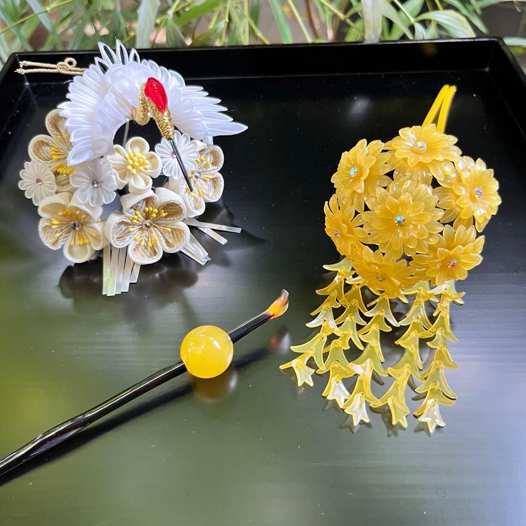 専用です。日本髪 髪飾り 七五三（７歳）～成人式 (白)