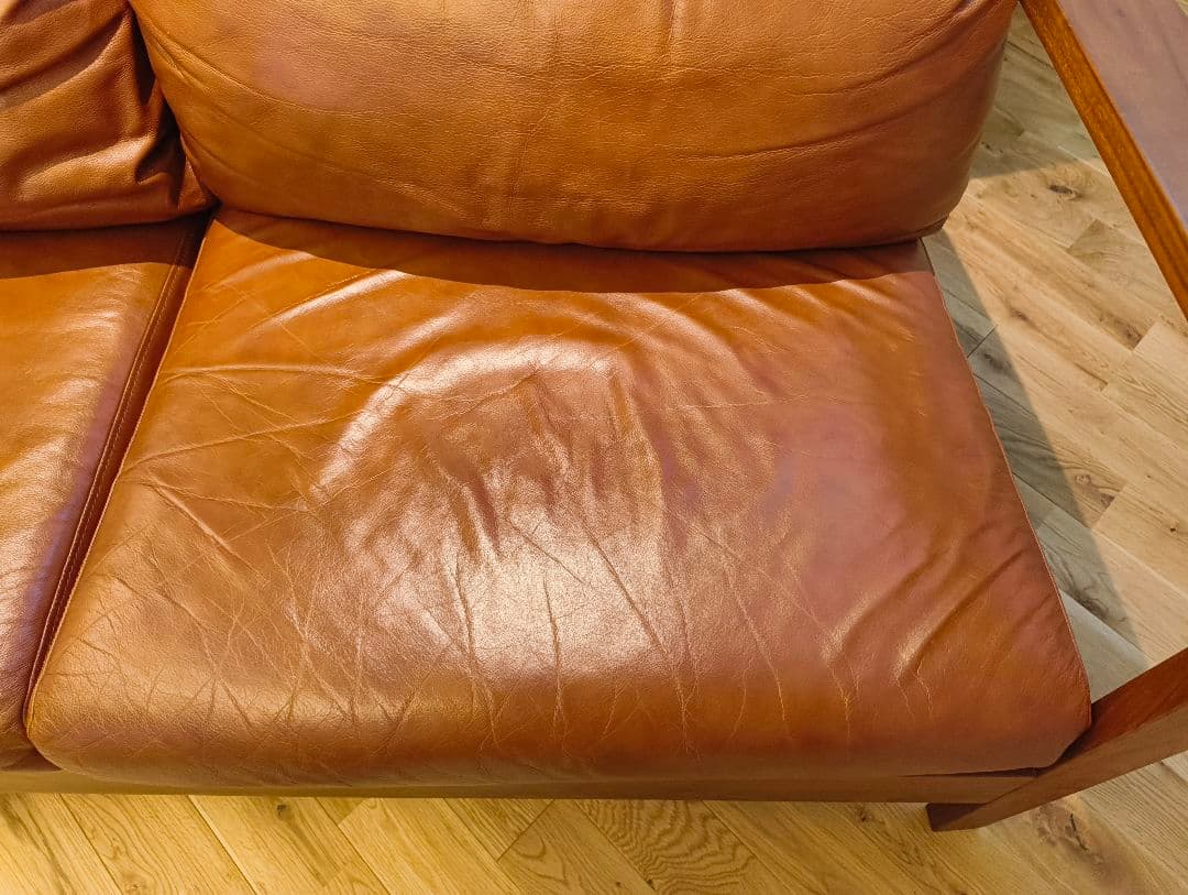 シギヤマ家具工業　天然皮革　 2人掛けソファ