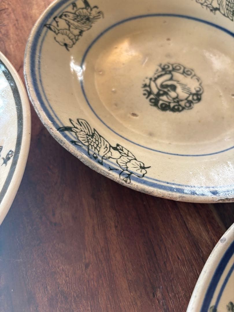 【4枚セット✨】デッドストック　ソンべ焼　ソンべ焼き　中皿4枚セット