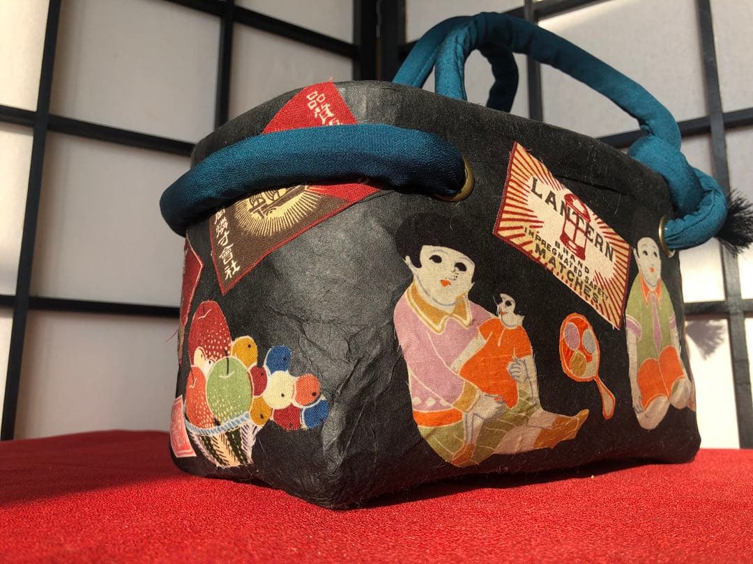 一閑張り 一閑張りバック アンティーク レトロ ヴィンテージ Dole