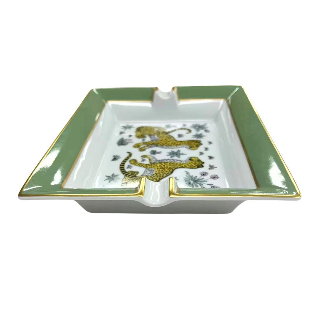 <希少> HERMES エルメス 灰皿 トレイ 小物入れ 豹 レオパード