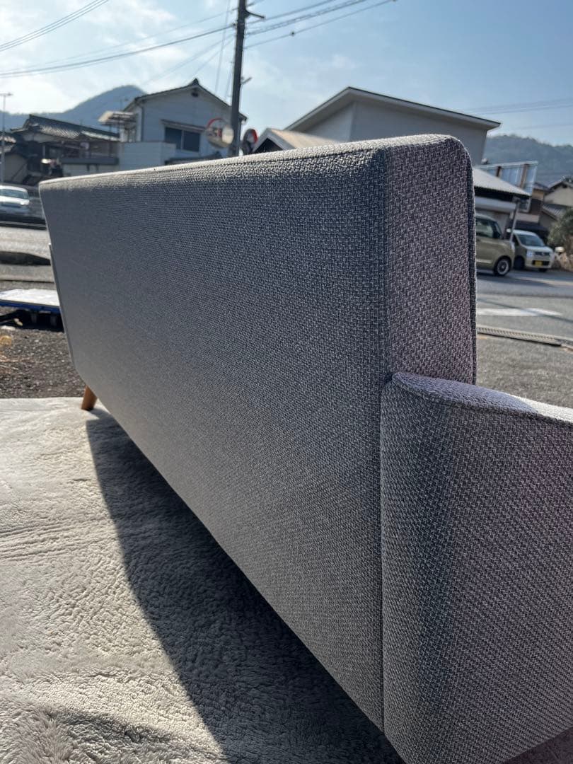 カリモク60 3P ロビーチェア　ミストグレー中古品