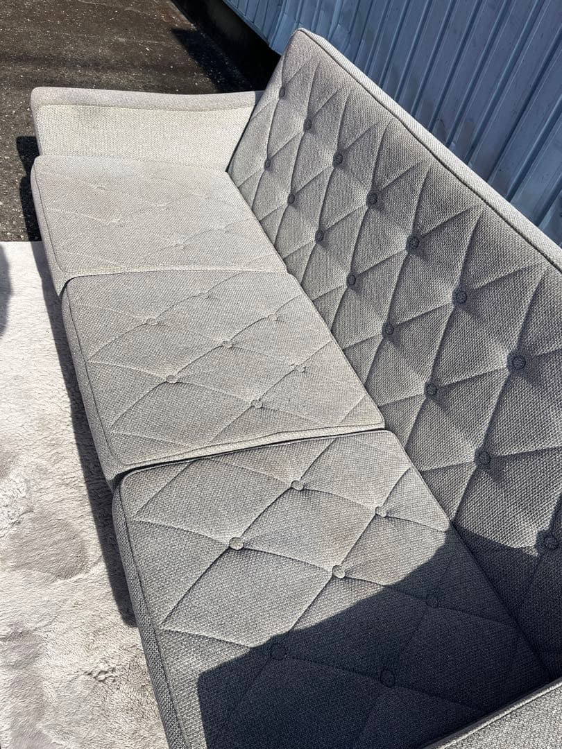 カリモク60 3P ロビーチェア　ミストグレー中古品