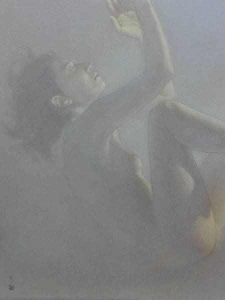 高塚省吾、【月光憑依】、希少な額装用画集画、新品高級額 額装付、状態良好