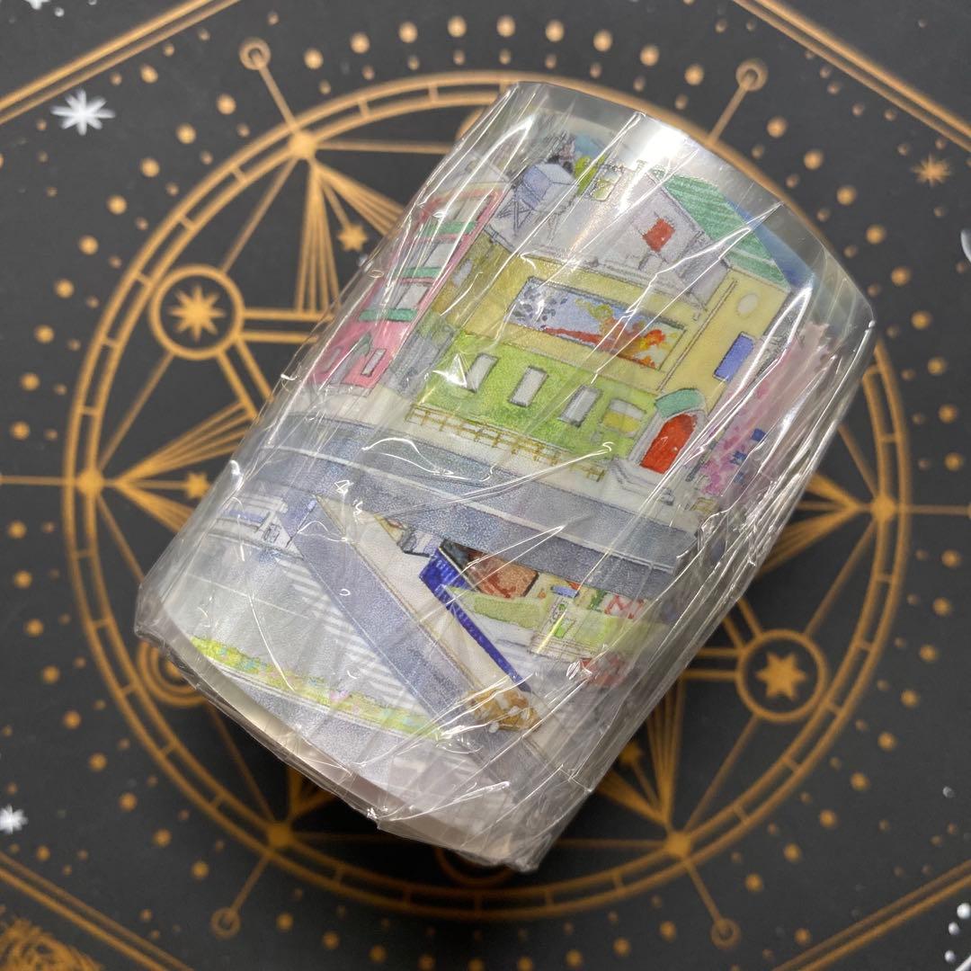 【8894】海外　マステ　3/5/巻　PETマスキングテープ　街　海　道路景色