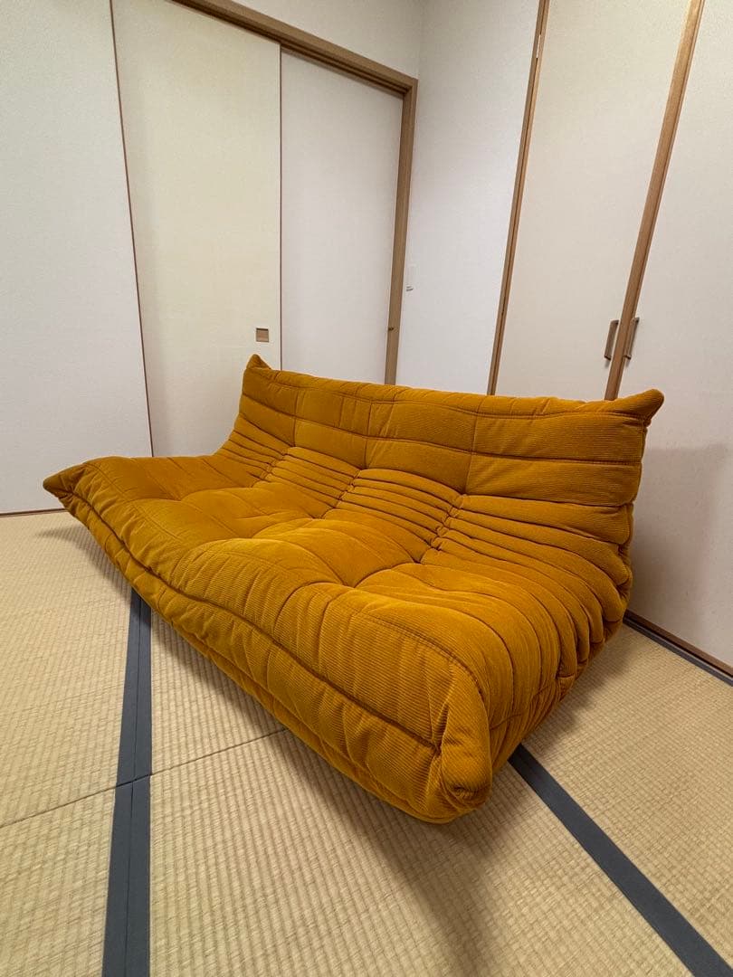 ロゼトーゴソファ マスタード色 3人掛け