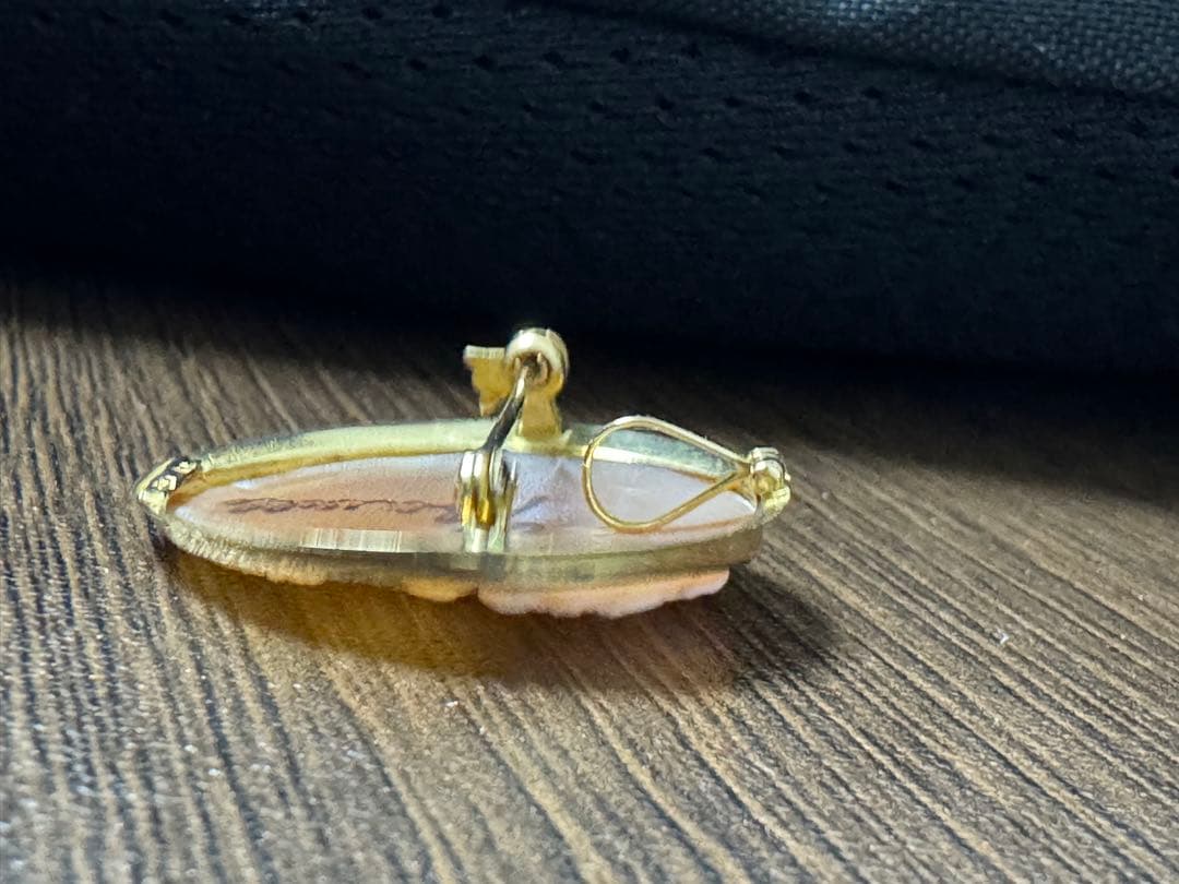 w*o様 ヴィンテージ　シェルカメオ　ペンダント　ブローチ　ゴールド　K18 7