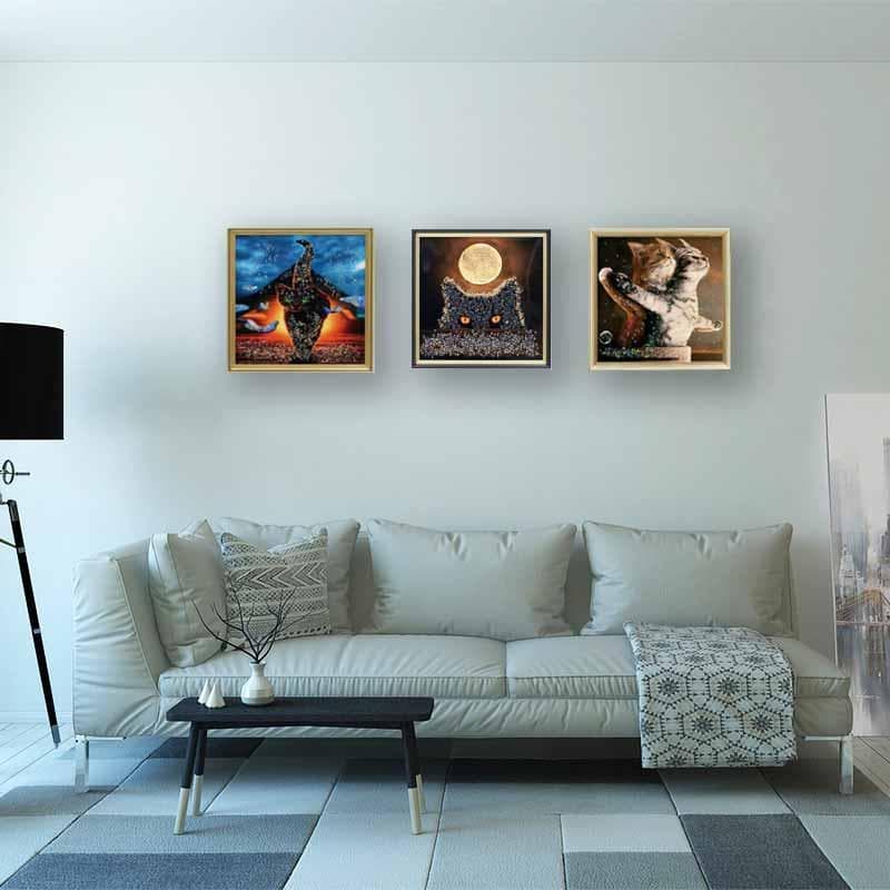 アートフレーム 黒猫 絵画 クリスタルピクチャー アートパネル