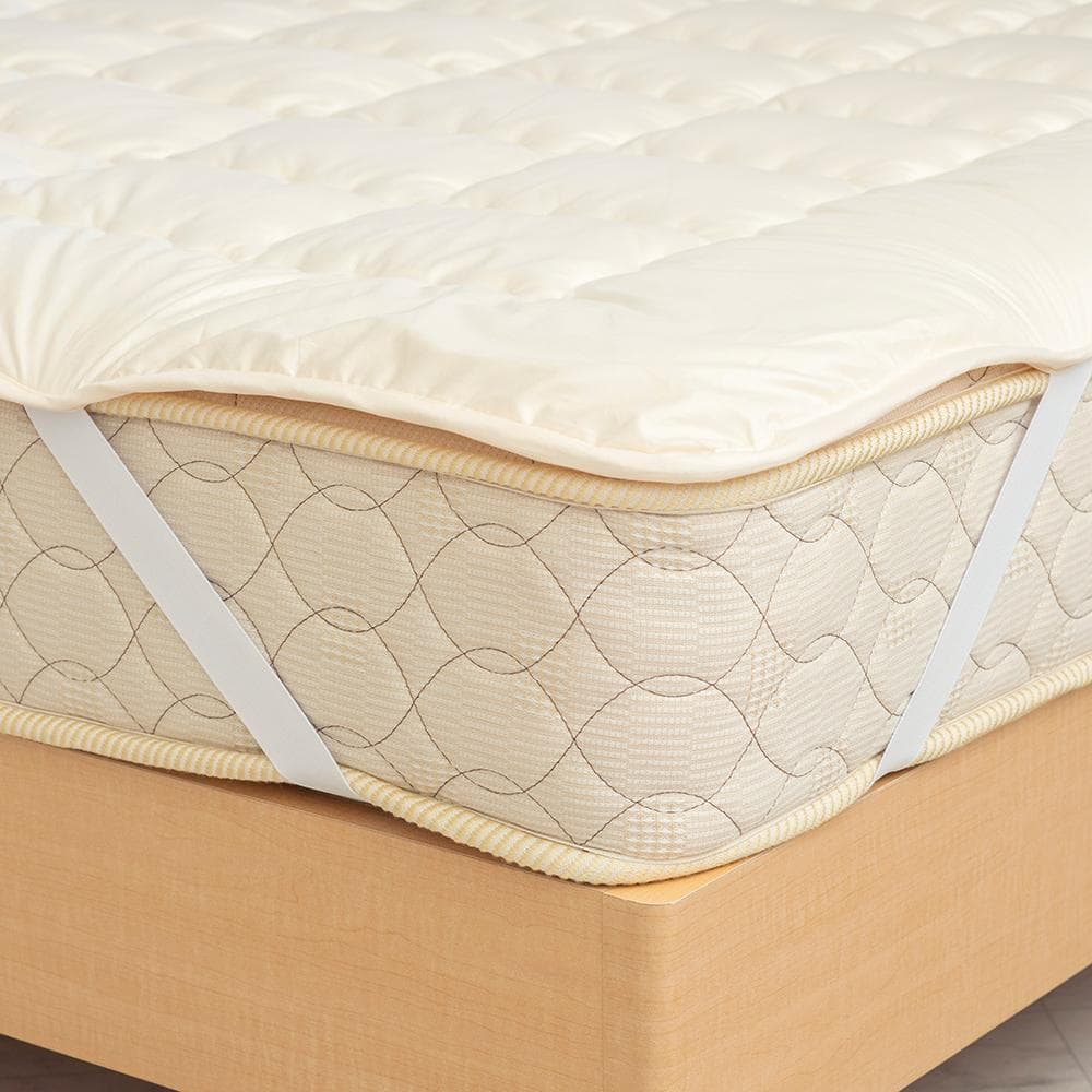 【新品未使用】丸三産業 洗えるベッドパッド コットン100％ セミダブル キナリ