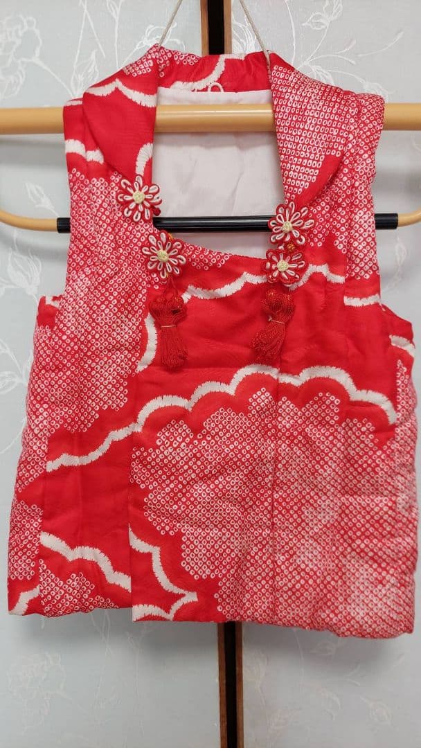 NA188アンティーク子供着物被布2点セットしつけ糸付き綺麗2.3歳用