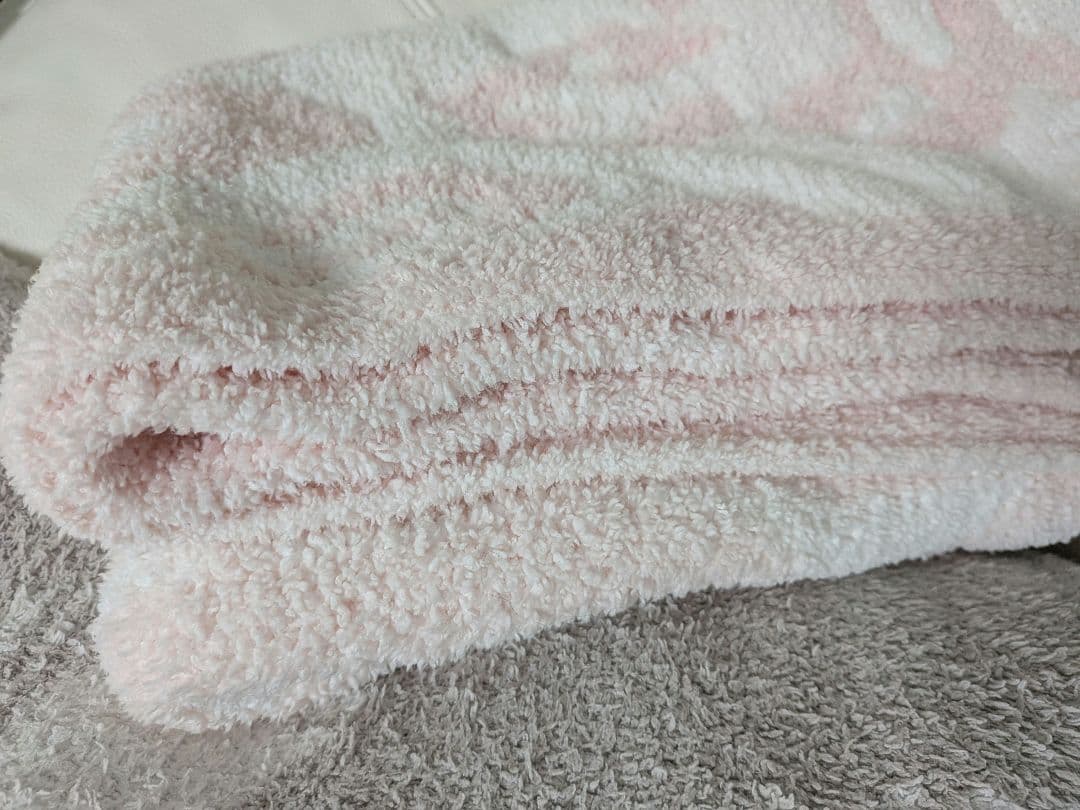 【美品】カシウェア★ブランケット★ピンク✕ホワイト