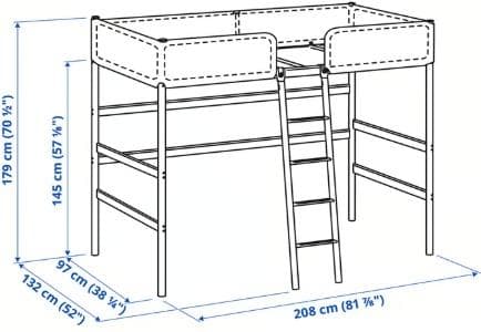 引き取り限定 IKEA TUFFING トゥッフィング ロフトベッドダークグレー