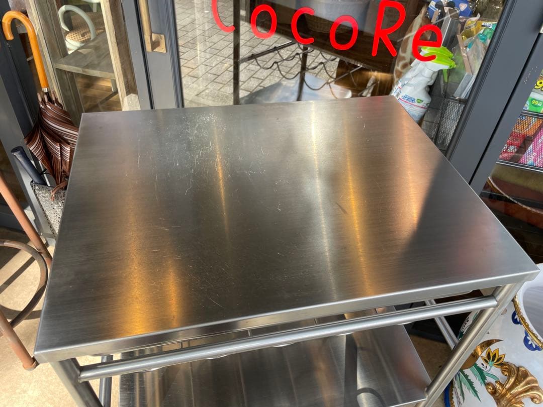 B7060【イケア】グルンドタール ステンレス キッチンワゴン