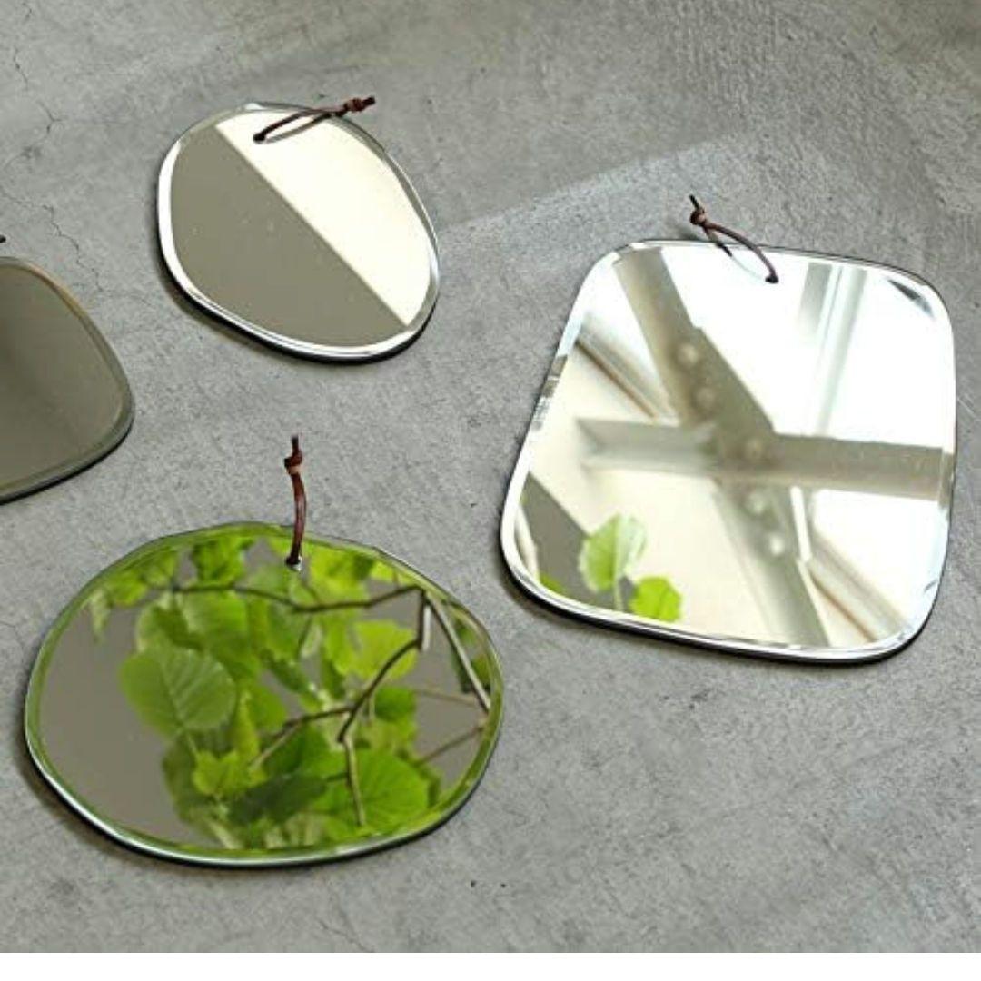 ダルトン(Dulton) 　壁掛けミラー　革紐付　ウォールハンギングミラー