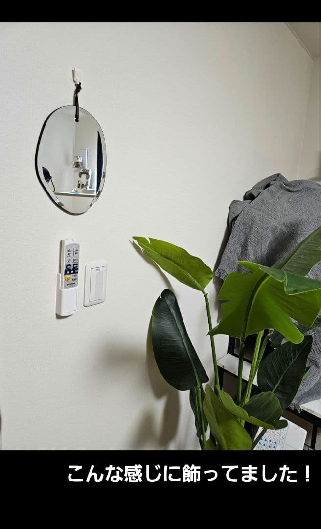 ダルトン(Dulton) 　壁掛けミラー　革紐付　ウォールハンギングミラー