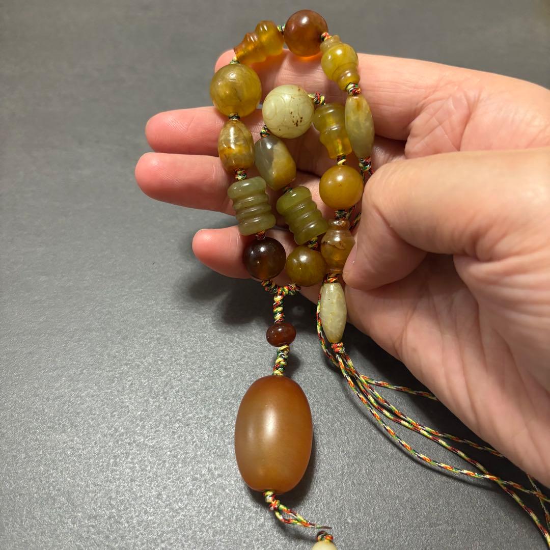 老瑪瑙（オールドアゲート）ネックレス｜手編み紐仕立て