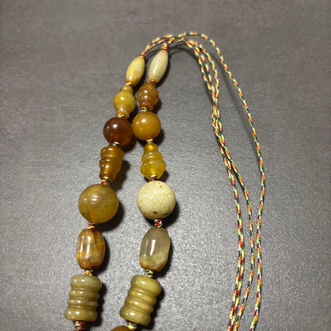 老瑪瑙（オールドアゲート）ネックレス｜手編み紐仕立て