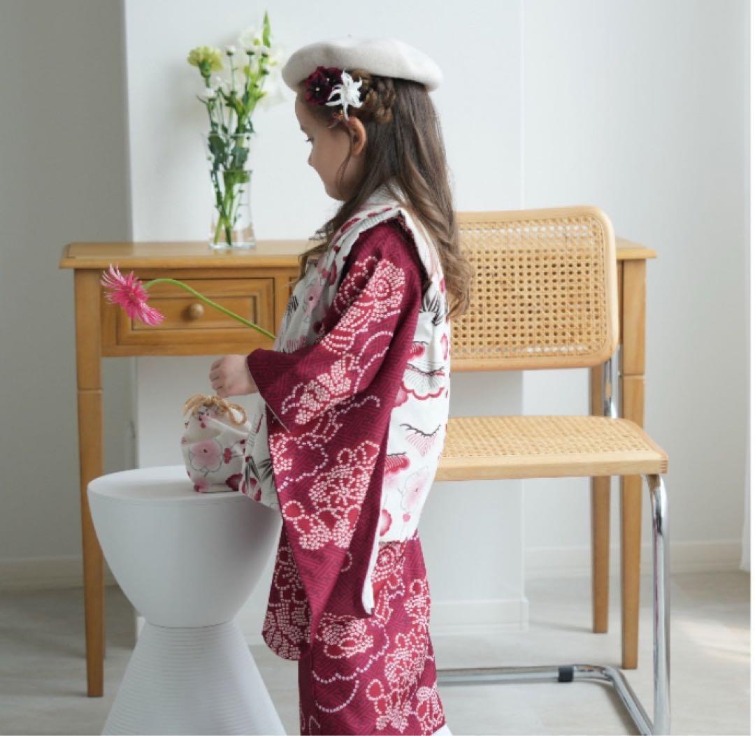 新品同様✨超美品✨七五三 3歳 女の子 着物　被布セット【ひよこ商店】