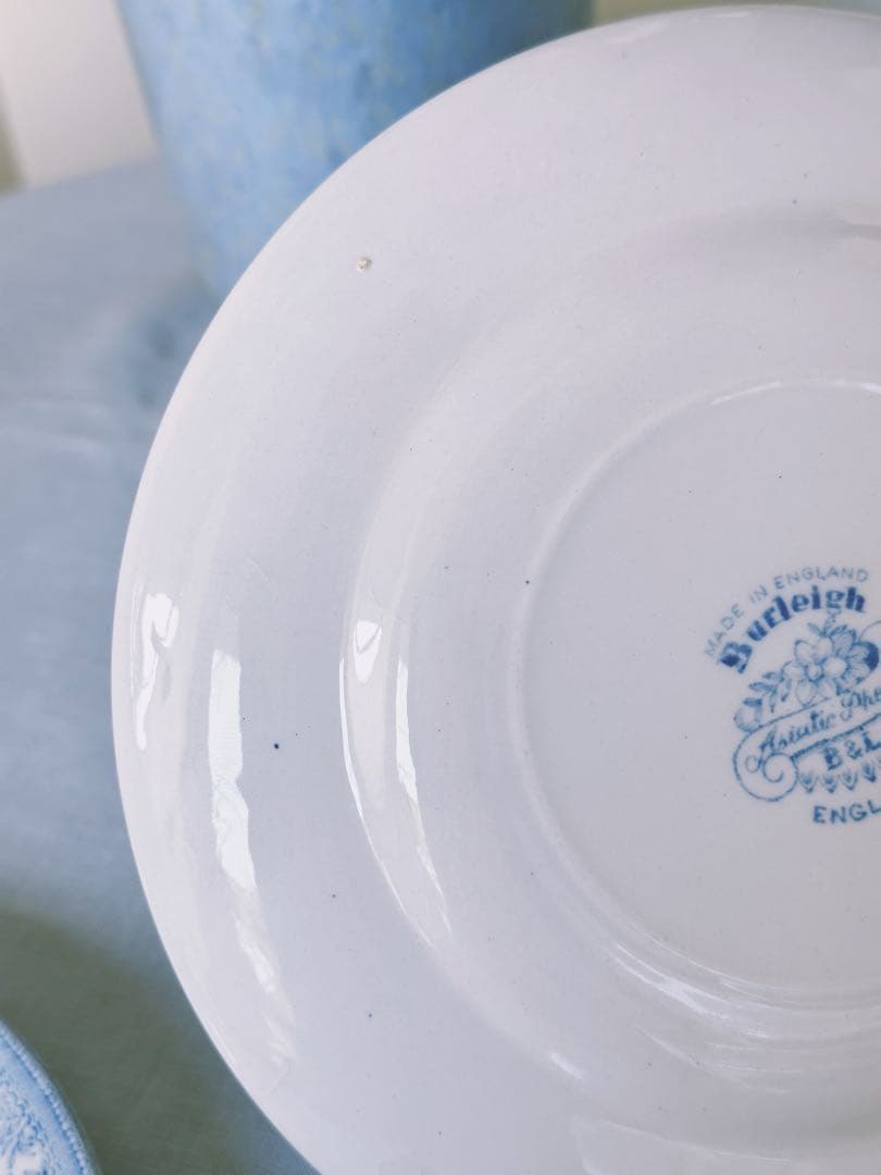 【バーレイ】ブルーアジアティックフェザンツ プレート 17.5cm 4枚セット