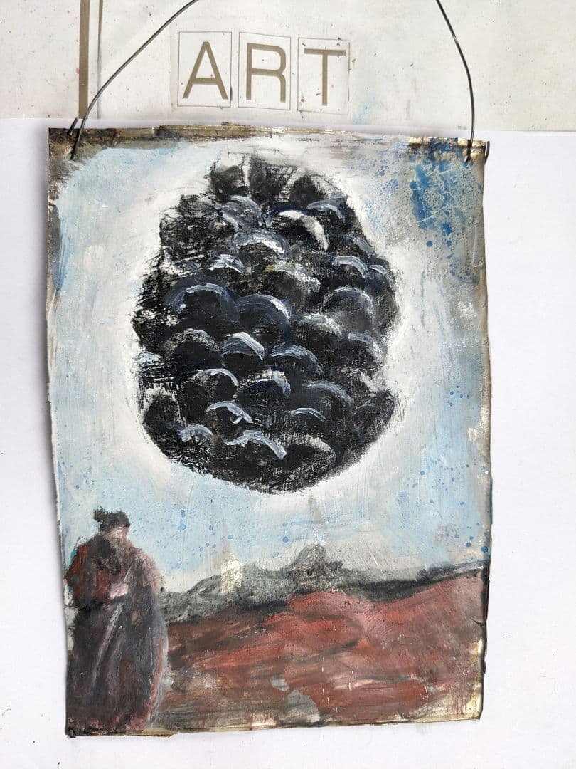 抽象的な風景油彩画