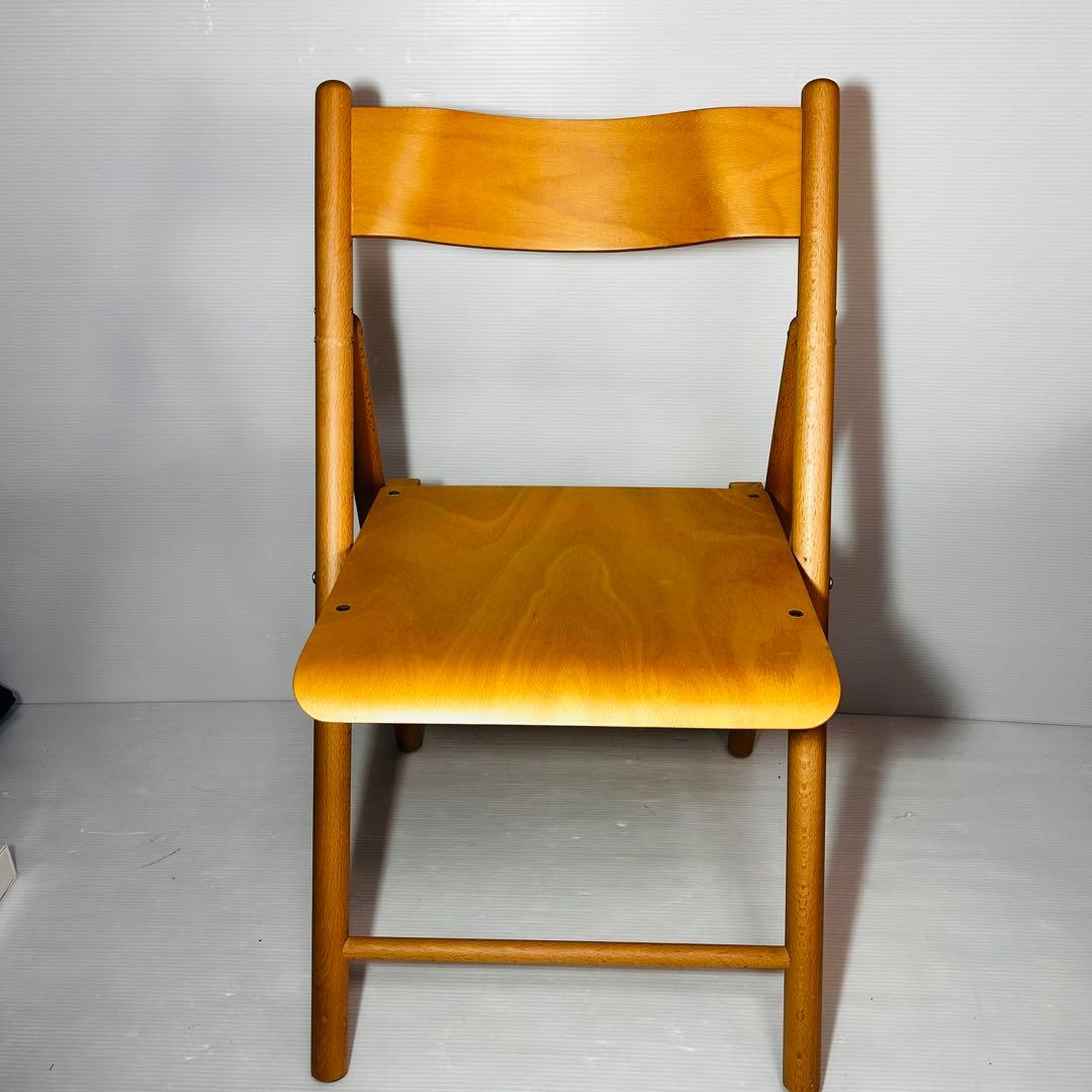 【良品】無印良品 良品計画 廃盤折り 畳み椅子ブナ木材 フォールディングチェア