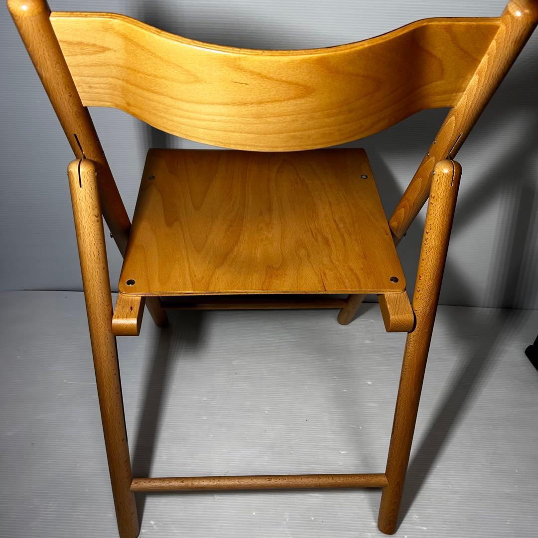 【良品】無印良品 良品計画 廃盤折り 畳み椅子ブナ木材 フォールディングチェア