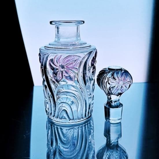 輝くオールドサンルイ 金彩すみれの香水瓶#63パープル 特大【20世紀初頭】